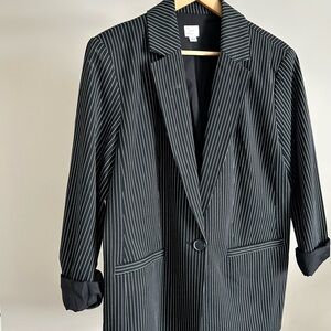 H&M Black and White Striped Blazer